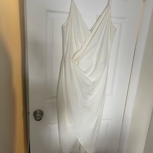 David’s Bridal- White Wrap Dress size 12